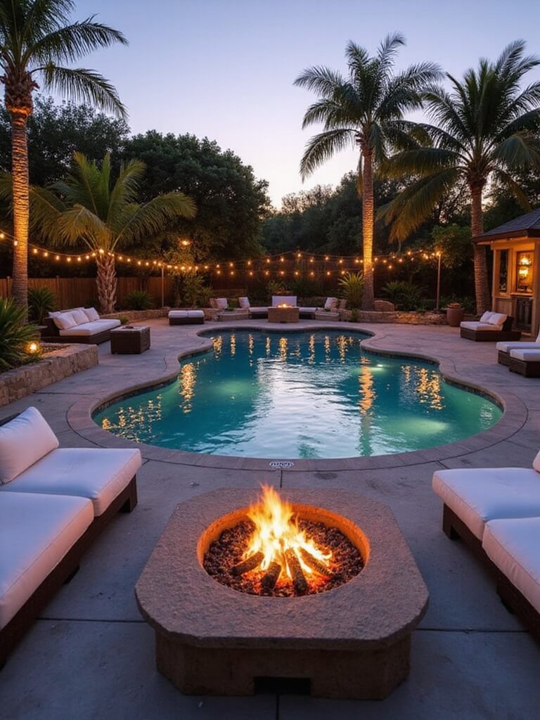 chic lounge fire pit
