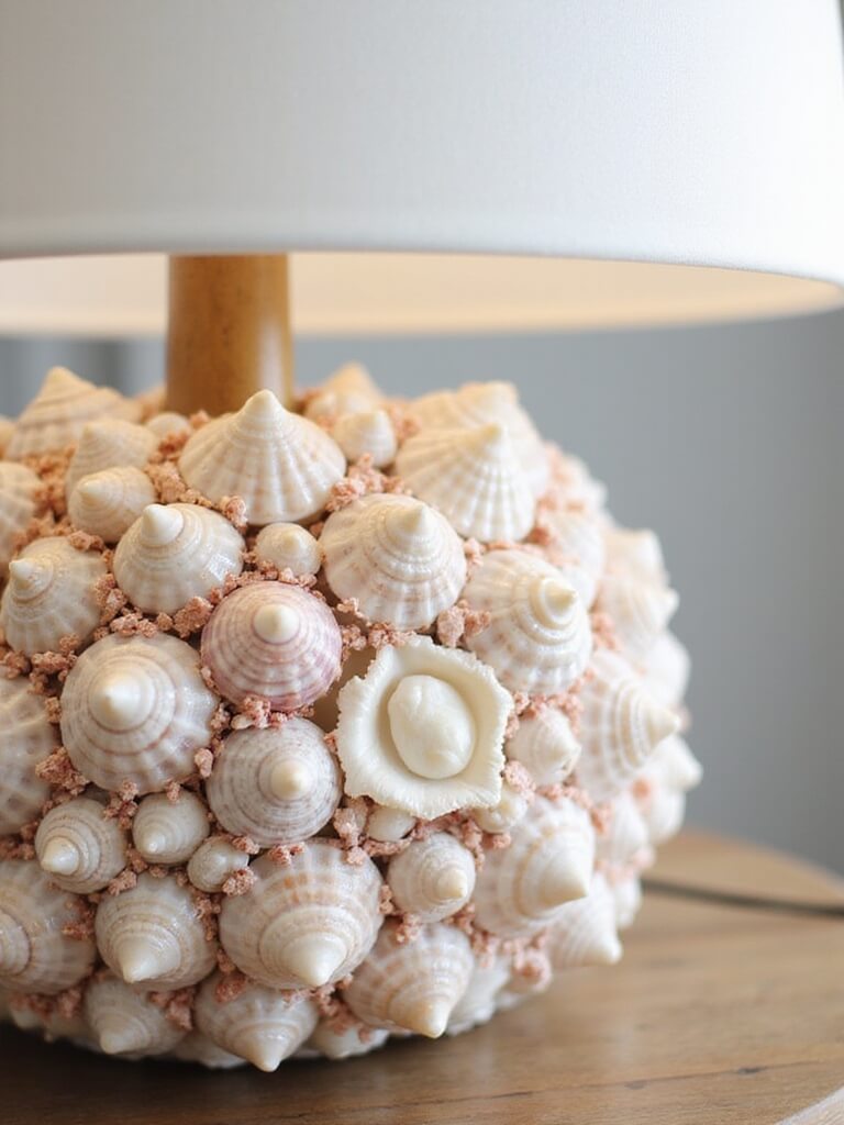 diy shell lamp craft