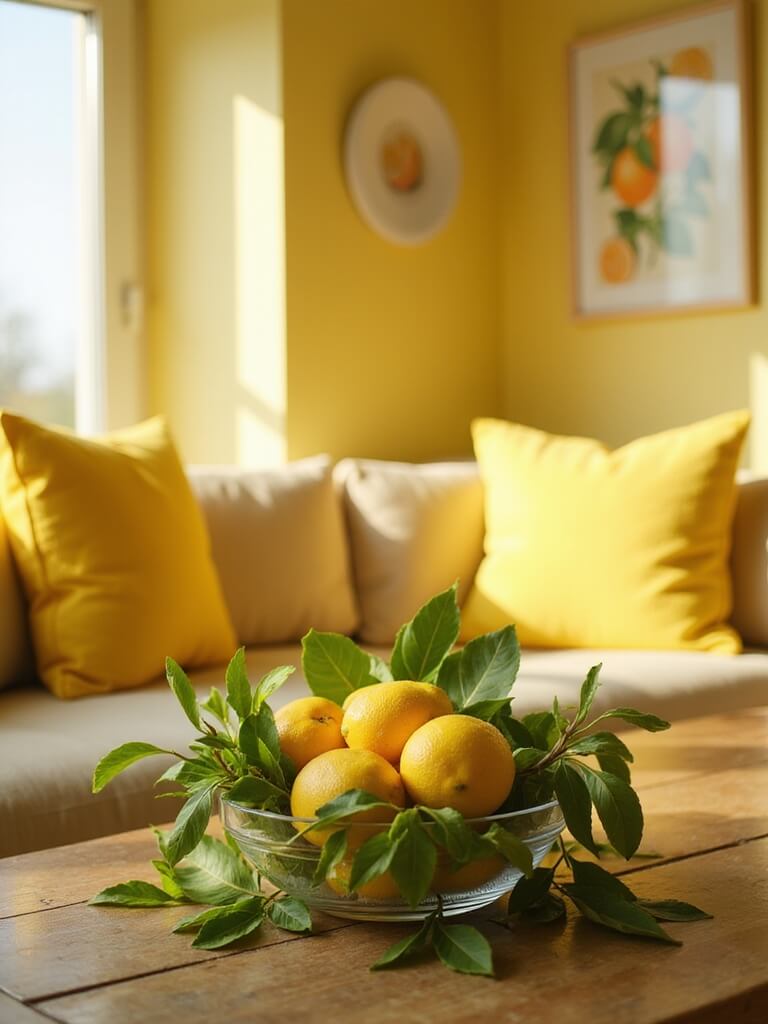 energizing lemon yellow accents