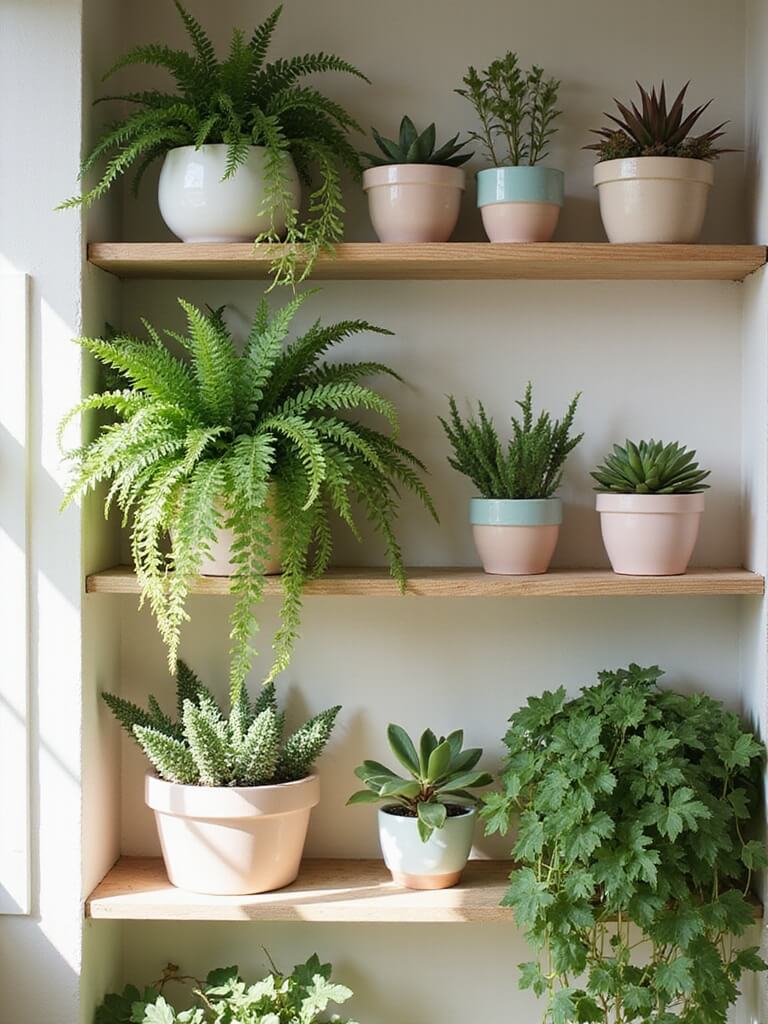 innovative greenery shelf layering