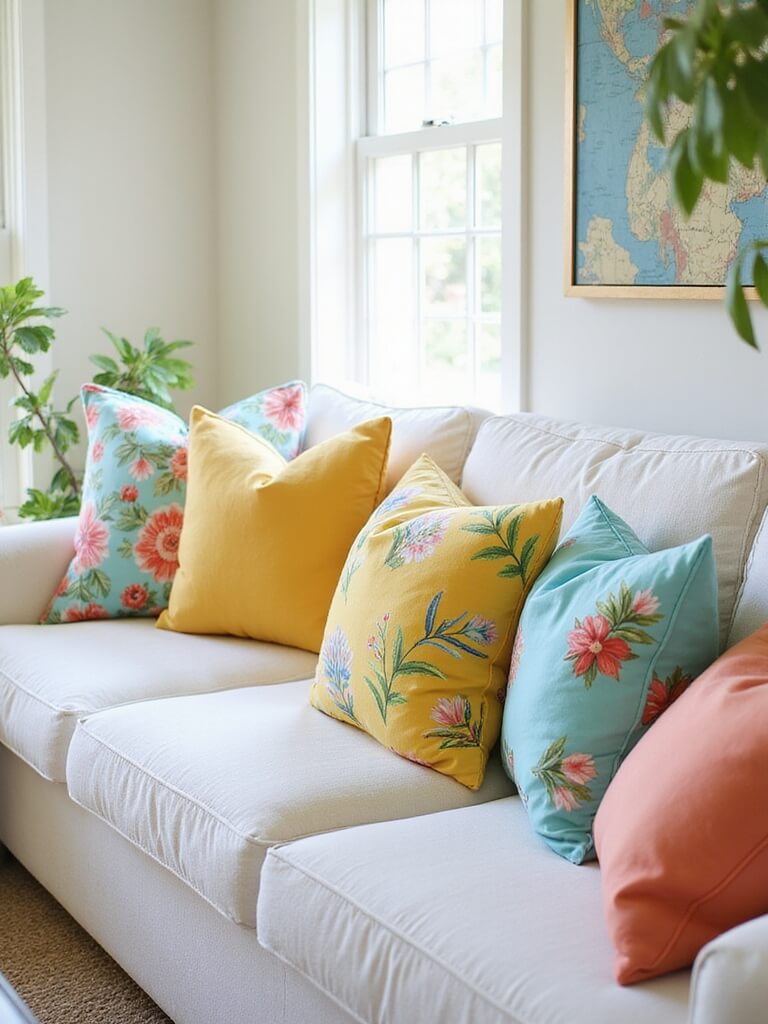 layer vintage global pillows