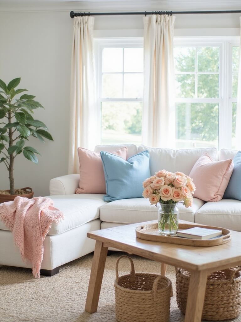 pastel accents brighten spaces