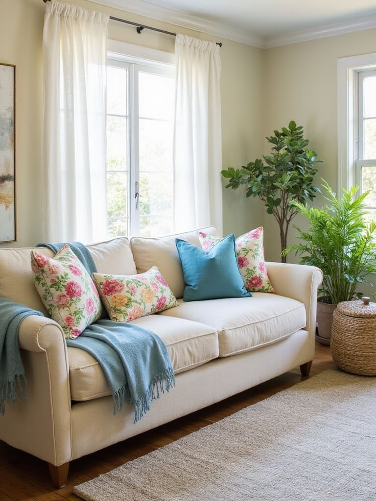 refresh with vibrant throws pillows
