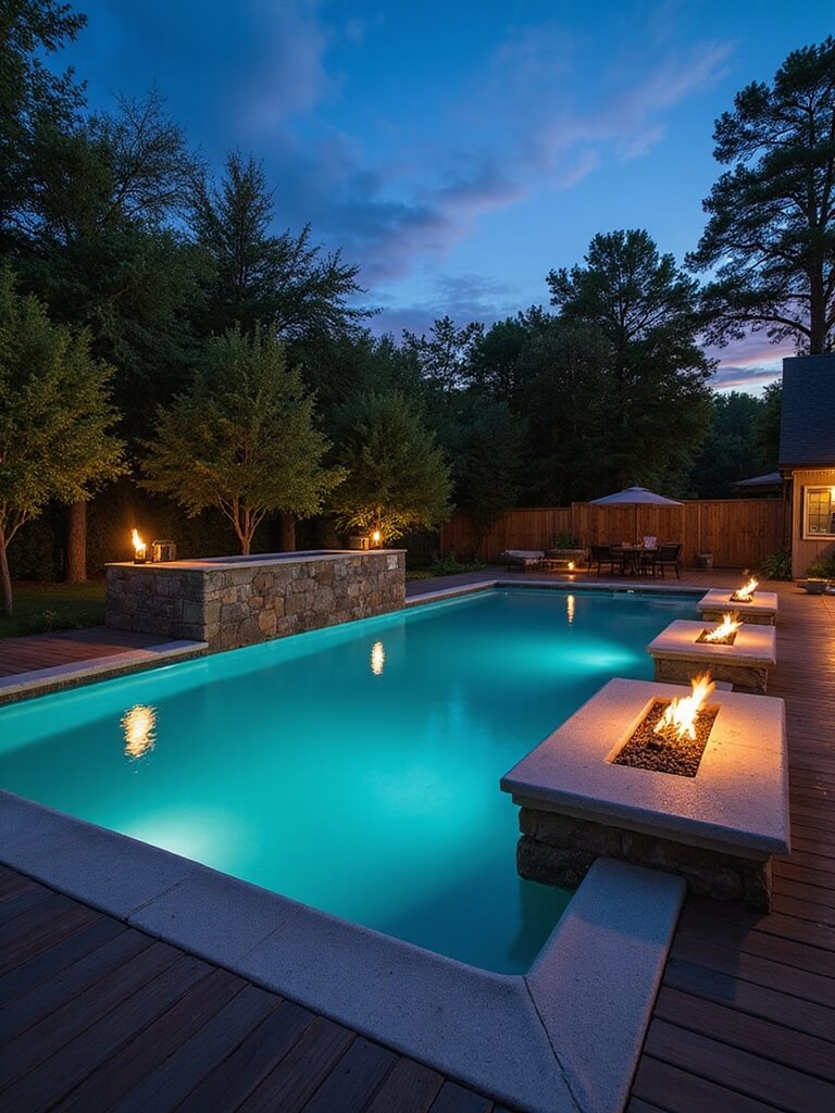 seamless safe pool fire pits