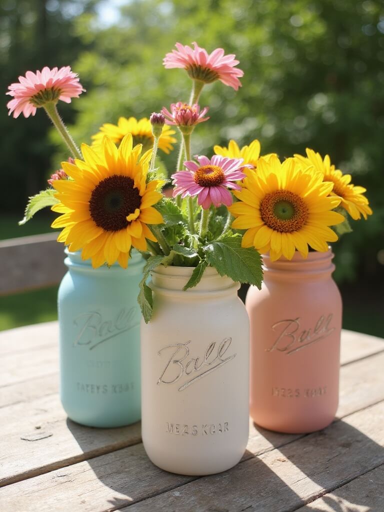 upcycle jars into vases