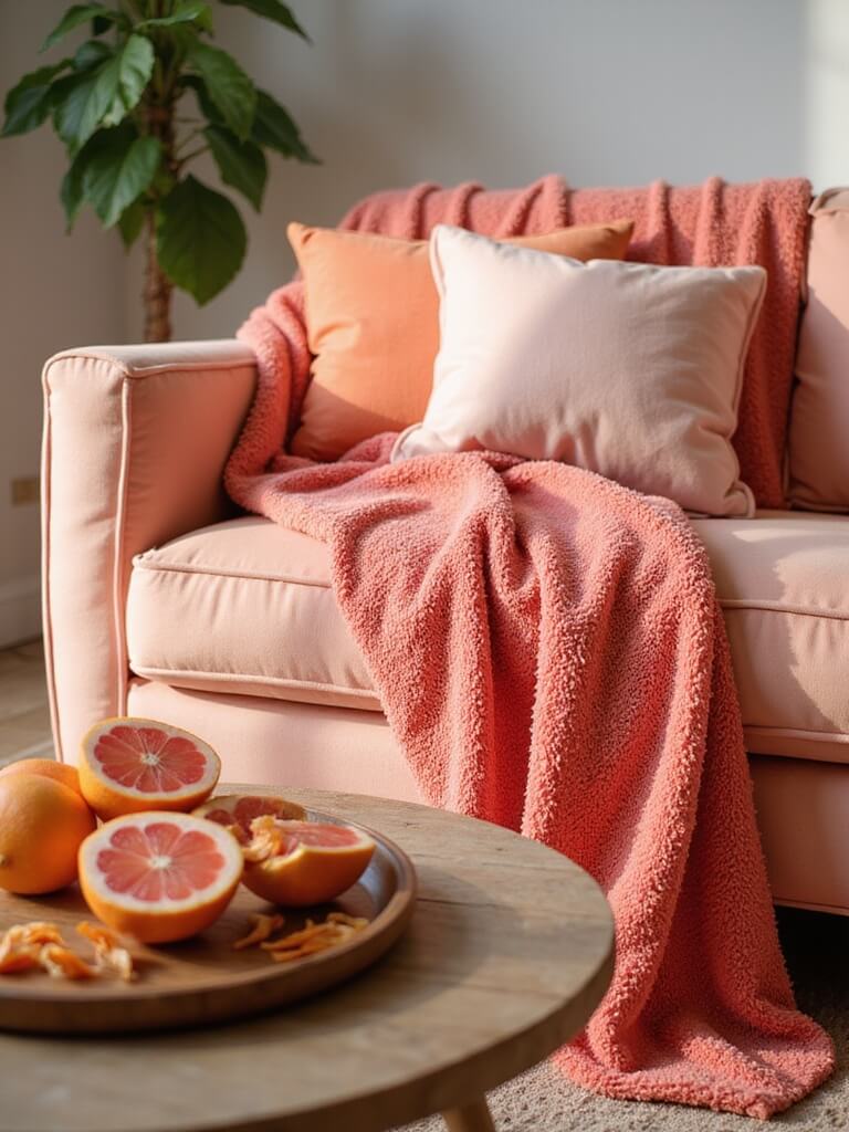 vibrant cheerful grapefruit throws