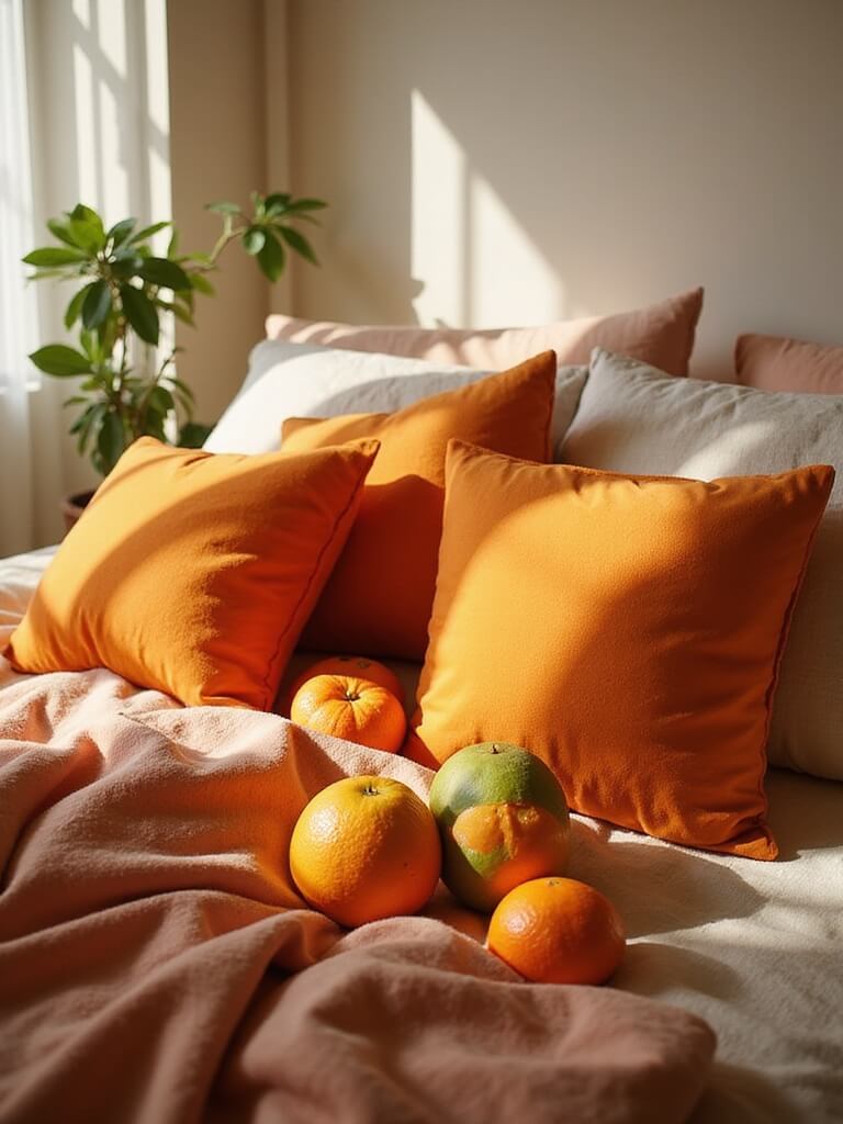vibrant orange bedding energy