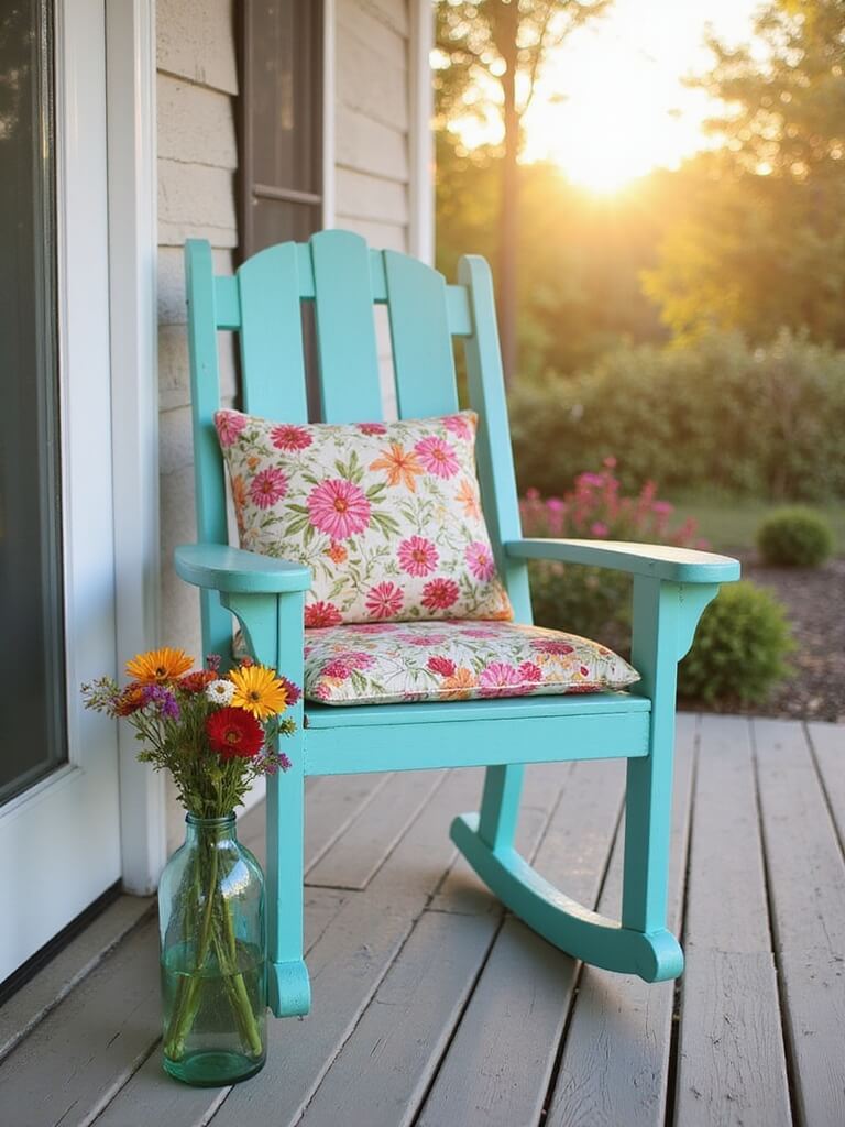 vibrant summer furniture upcycle