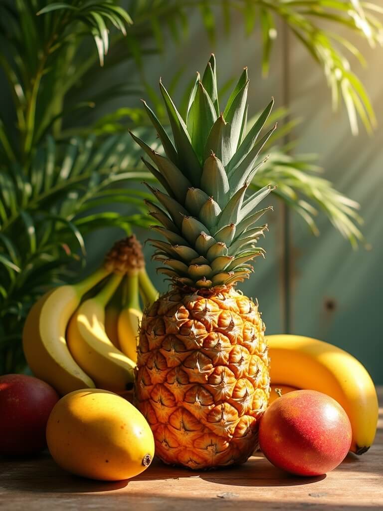 vibrant tropical fruit display